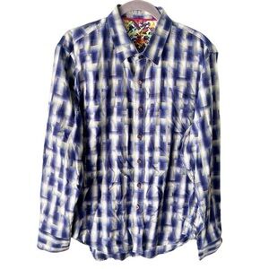 Robert Graham Shirt Men's XL Plaid Multicolor Long Sleeve Button Up 100% Cotton
